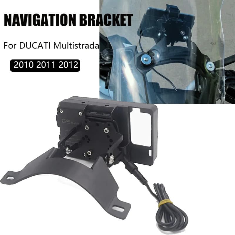 For Ducati MULTISTRADA 1200 2010 2011 2012 Multistrada 1200 Mobile Phone Navigation Bracket USB Cha
