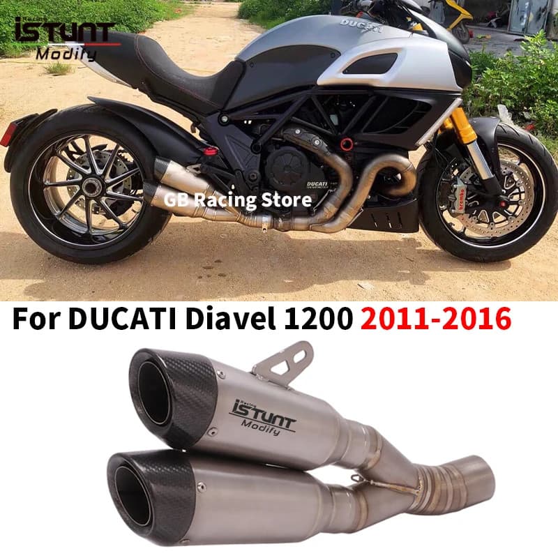 Slip On For Ducati DIAVEL 1200 2011-2016 Motorcycle Exhaust Titanium Alloy Escape Moto Modify Link 