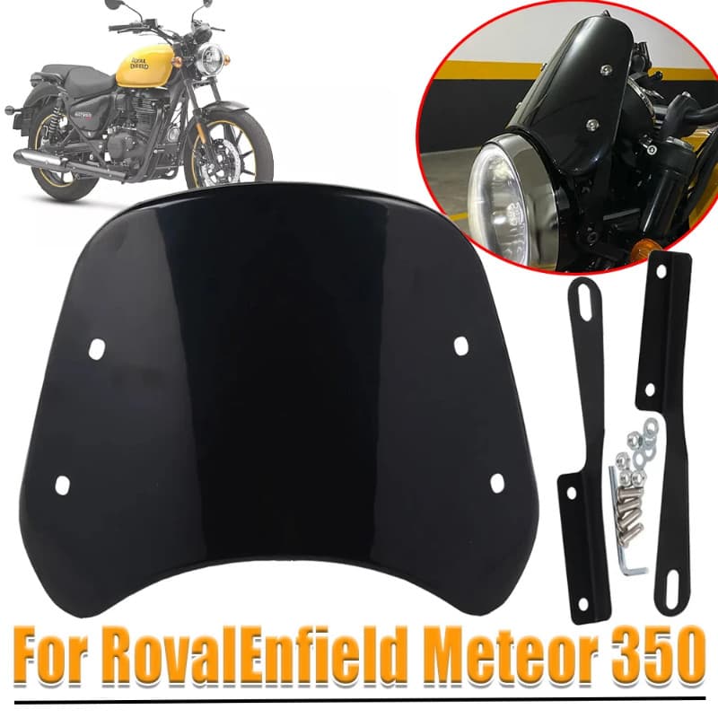 For RoyalEnfield Royal Enfield Meteor 350 Motorcycle Accessories Retro Windscreen Windshield Wind S
