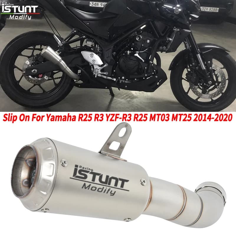 For YAMAHA YZF-R3 R3 R25 MT-03 MT03 R30 MT-25 Motorcycle Exhaust Muffler Escape MotoFull System Muf