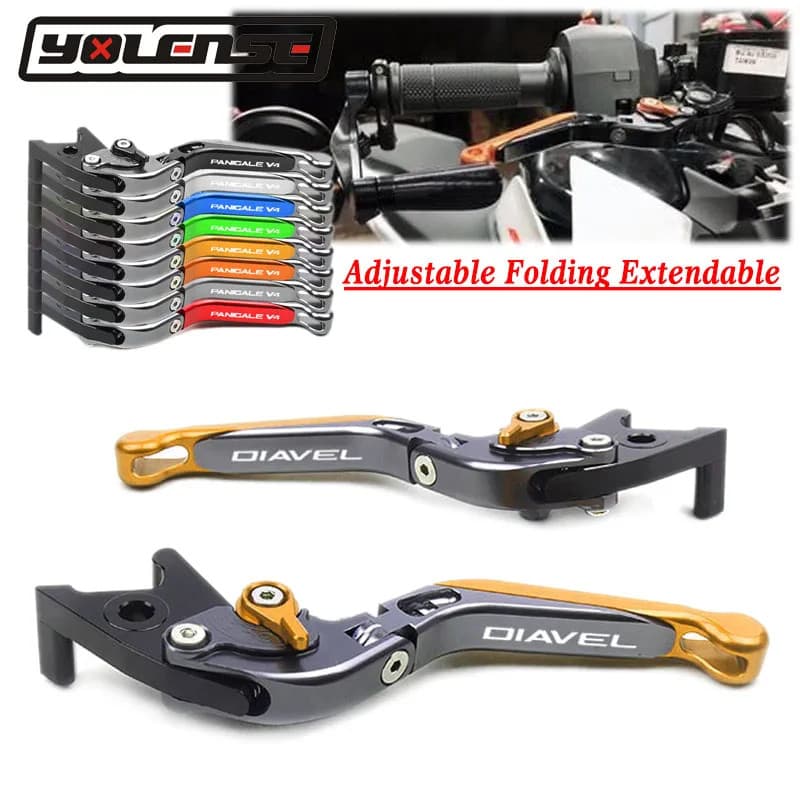 LOGO Diavel Motorcycle Folding Extendable Brake Clutch Levers For DUCATI Diavel/Carbon/XDiavel/S 20