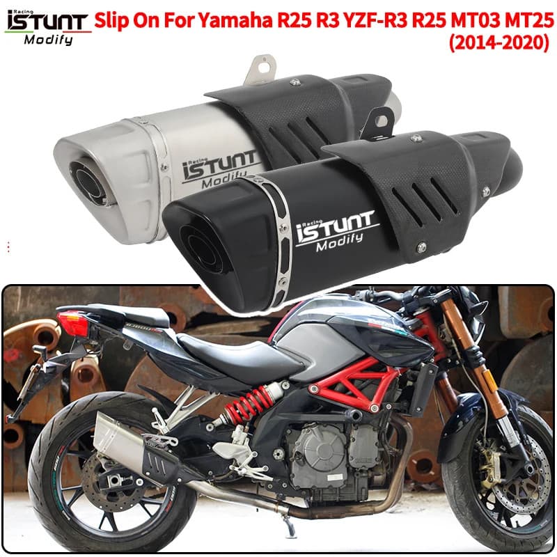 Slip On For Yamaha R25 R3 YZF-R3 YZF-R25 MT-03 MT-25 Motorcycle Exhaust Modify Muffler Connect Orig
