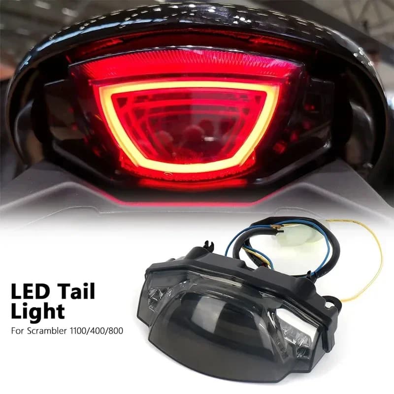 For Ducati SCRAMBLER 400 800 Scrambler 1100 LED Rear Tail Light Brake Smoke w/ Flashing Turn Signal