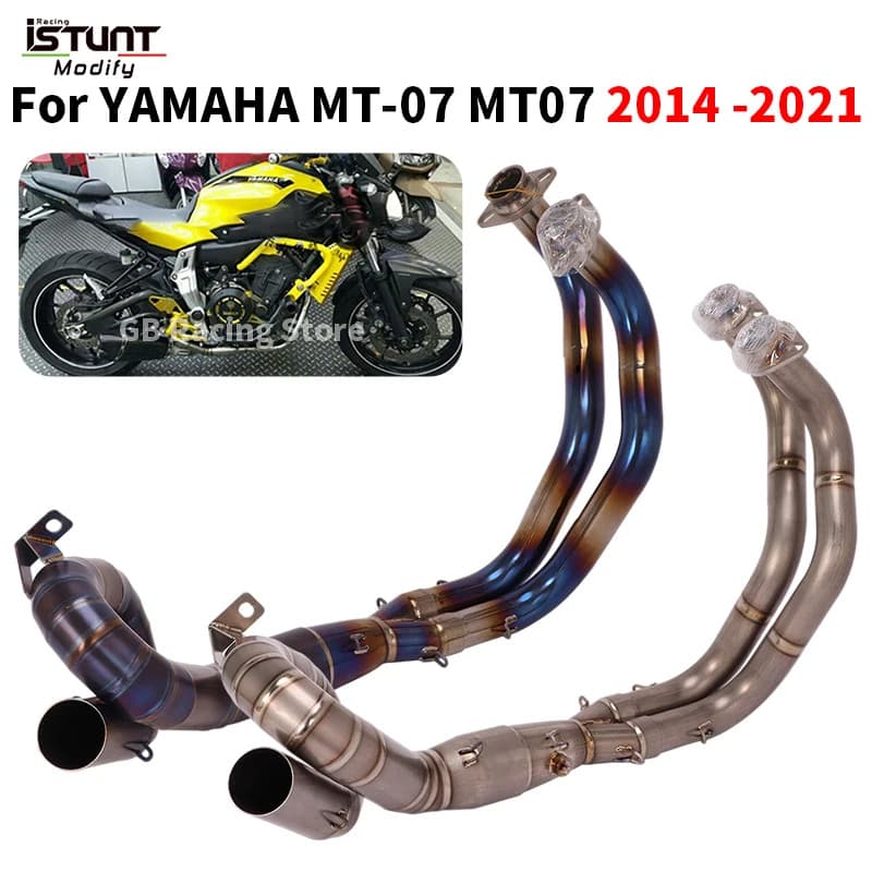 For Yamaha Mt 07 Mt-07 Fz 07 Xsr 700 2014 - 2021 Motorcycle Exhaust System Escape Moto Titanium All