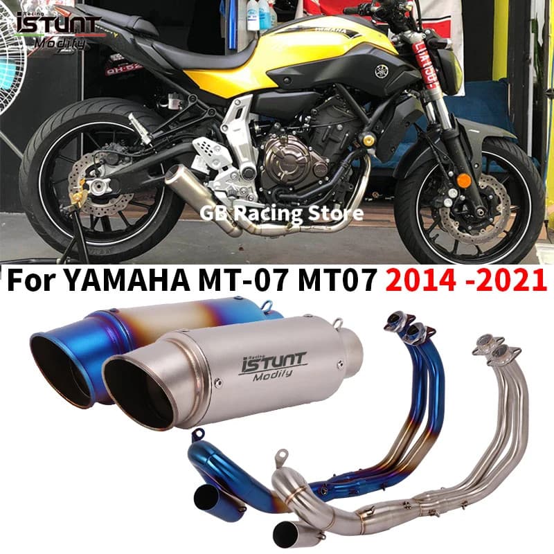 For Yamaha MT 07 Mt-07 FZ 07 XSR 700 2014 - 2021 Motorcycle Exhaust Full System Escape Front Link P