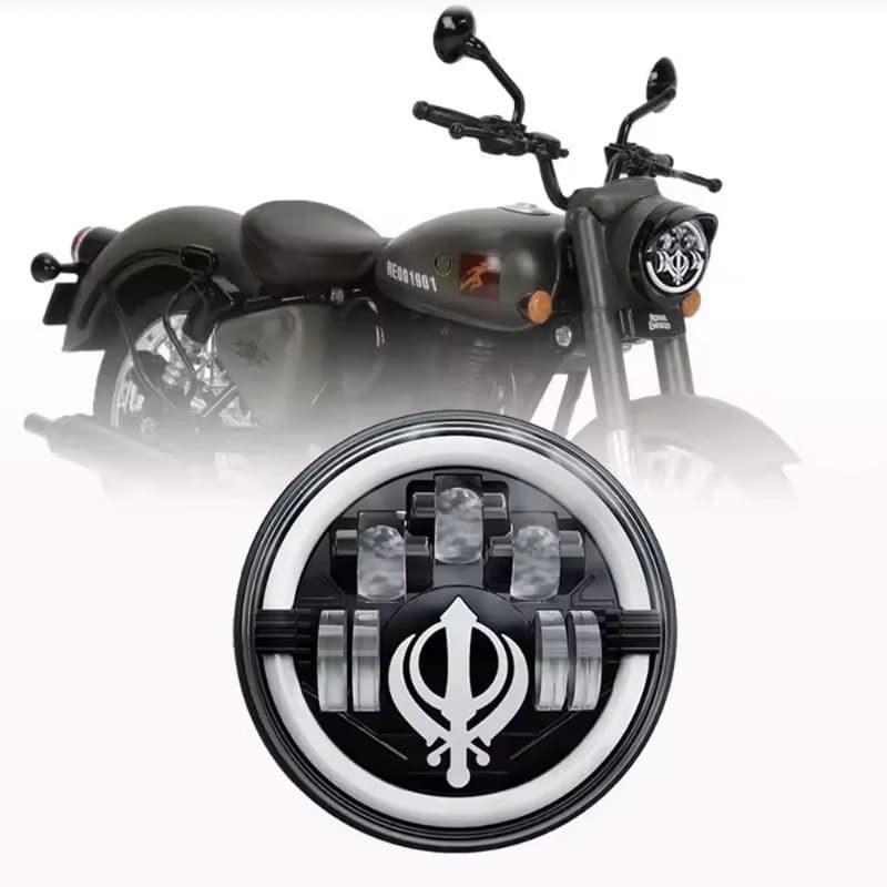 7 inch Motorcycle Headlight LED Lights Halo DRL Lamp For Royal Enfield Himalayan 400 411 650 350 Fo