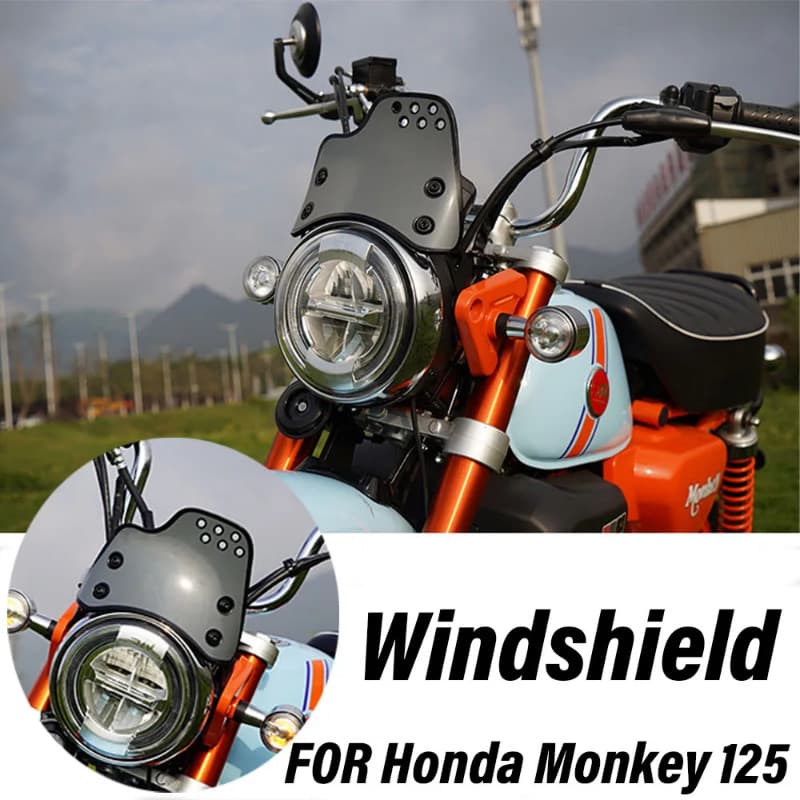 New Motorcycle Accessories Fit Honda Monkey 125 Retro Style Windshield Apply For Honda Monkey 125 M