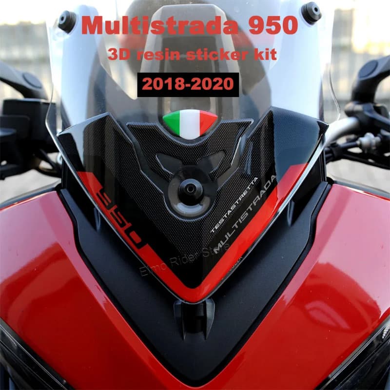 Multistrada 950 For Ducati Multistrada 950 2018 2019 2020 3D Resin Fuel Tank Protection Stickers Ki