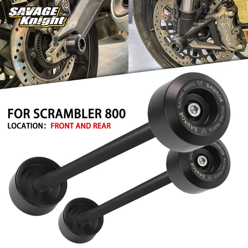 Motorcycle Front Rear Wheel Axle Fork Crash Slider For DUCATI Scrambler 800 Scrambler 400 Swingarm 