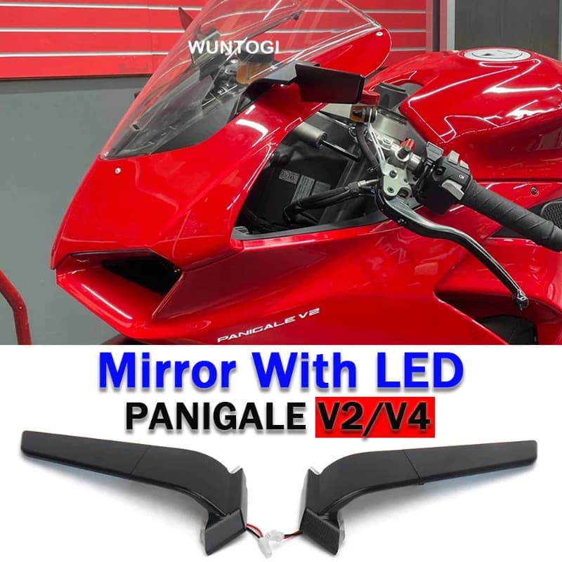 For Ducati PANIGALE V2 Panigale V4 Motorcycle With LED Turn Signal Side Mirror Rearview Mirrors Ste