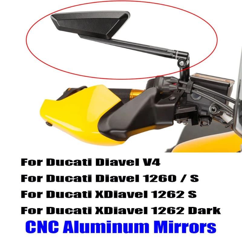 Motorcycle Mirrors Adjustable Rearview Side Mirror For Ducati Diavel V4 Diavel 1260 Diavel 1262S XD