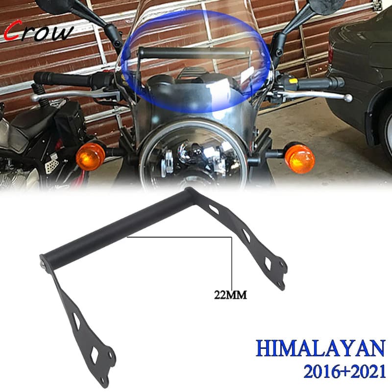 12/22mm Motorcycle Black Phone GPS Navigaton Plate Bracket Bar Mount For Royal Enfield Himalayan 20