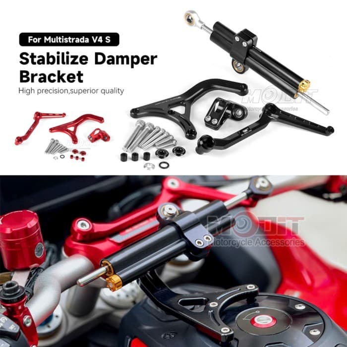 Motorcycle Steering Damper Bracket Stabilizer Kit For Ducati Multistrada V4 RS PIKES PEAK MULTISTRA