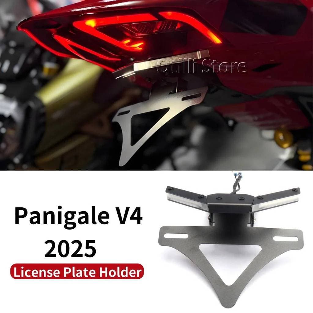 Panigale V4 ที่วางป้ายทะเบียนรถจักรยานยนต์ไฟเลี้ยวไฟ LED Fit สําหรับ Ducati PANIGALE V4 2025 หางสั้น Fender Eliminator