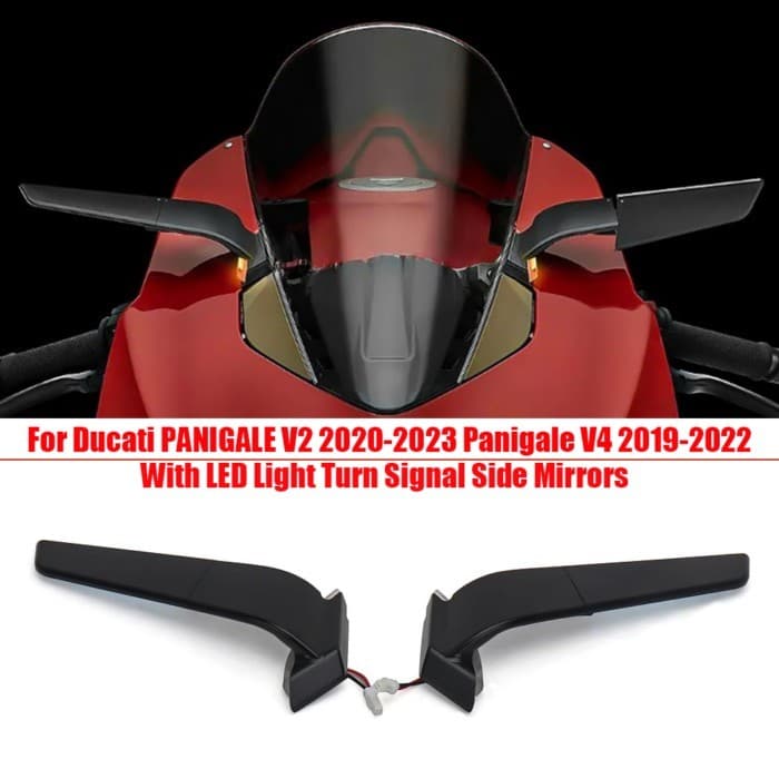For Ducati PANIGALE V2 2020-2024 Panigale V4 2019-2024 Motorcycle Rearview Mirrors With LED Light T