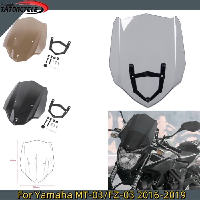 For Yamaha MT 03 Double Bubble Windshield For MT-03 MT03 2016-2019 Sport Racing Windscreen Screen W