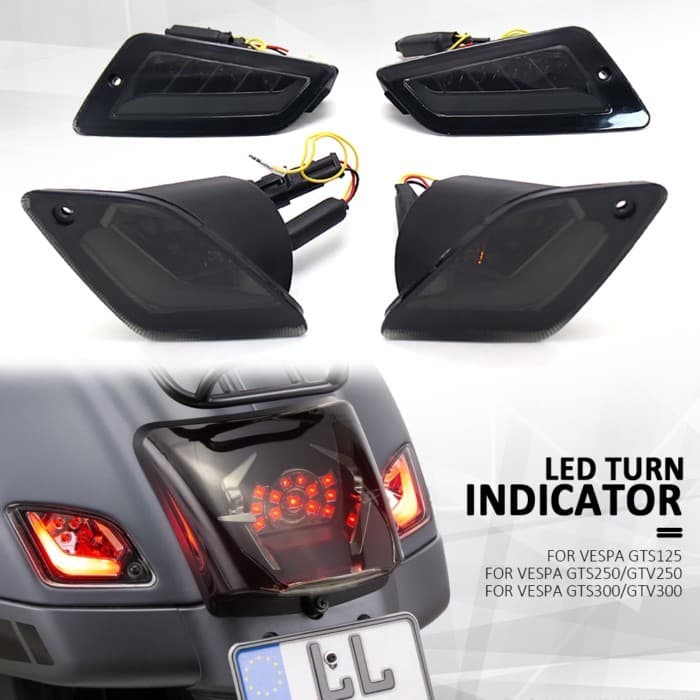 Motorcycles For Vespa GTS 300 GTS150 GTS250 GTS300 New LED Front and Rear Turn Signal Light GTV250 