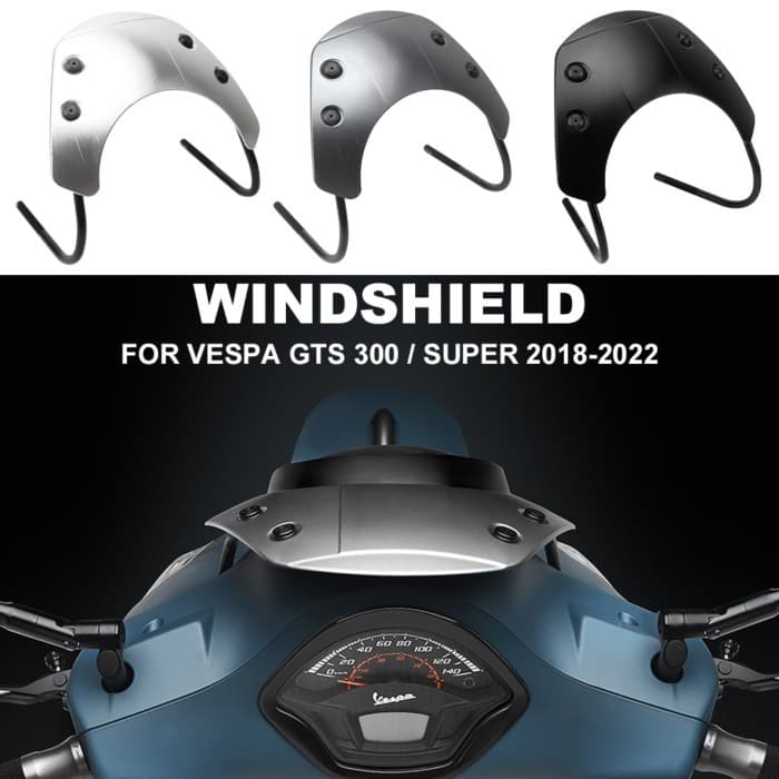 Motorcycle Accessories Aluminum Windshield GTS300 Windscreen For Vespa GTS300 SUPER GTS 300 Super 2