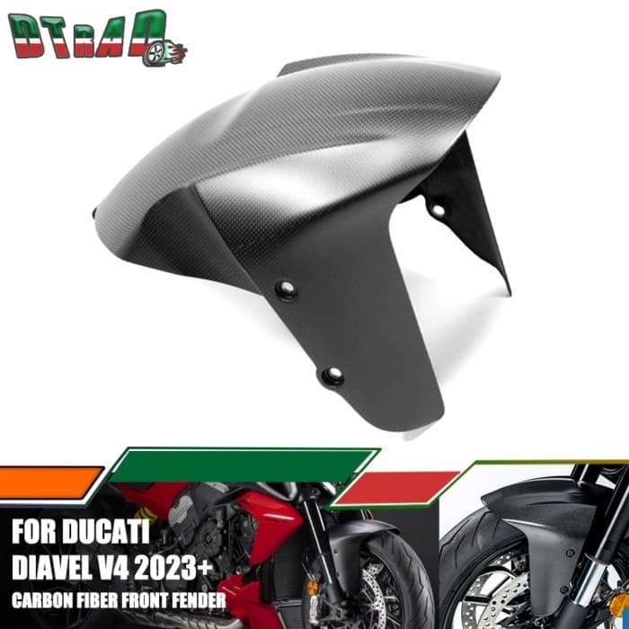 Motorcycle Carbon Fiber Matte Front Fender For DUCATI Diavel V4 2023 2024 Acccessories Fairing Kits