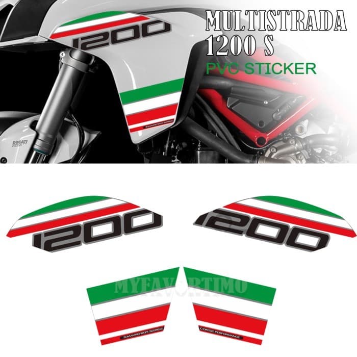 For Ducati MULTISTRADA 1200 S 1200S Motorcycle Body Fairing Fender Tank Pad Protector Stickers Deca