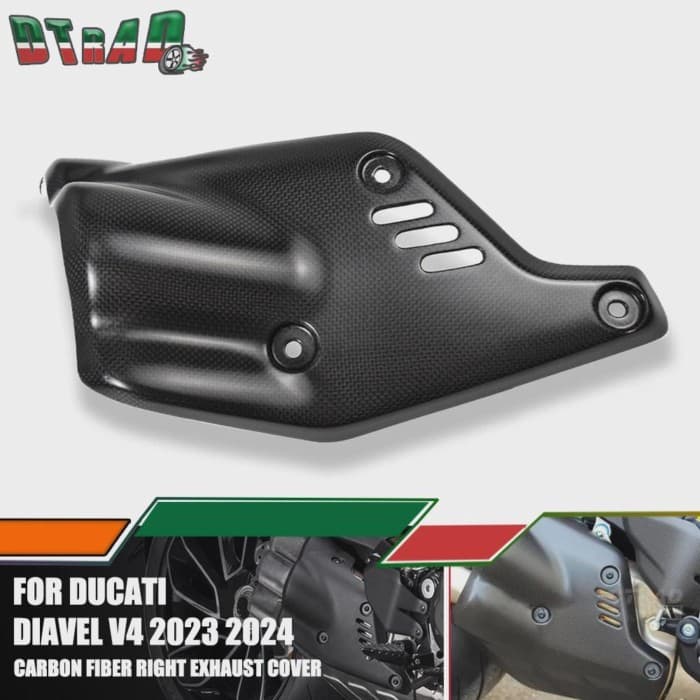 2023 2024 For DUCATI Diavel V4 Carbon Fiber Motorcycle Right Exhaust Cover Heat Insulation Exhaust 