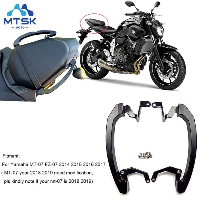 MT07 MT 07 FZ 07 Grab Handle Bars Rear Seat Passenger Grab Rail Handle For Yamaha MT-07 FZ-07 FZ 07