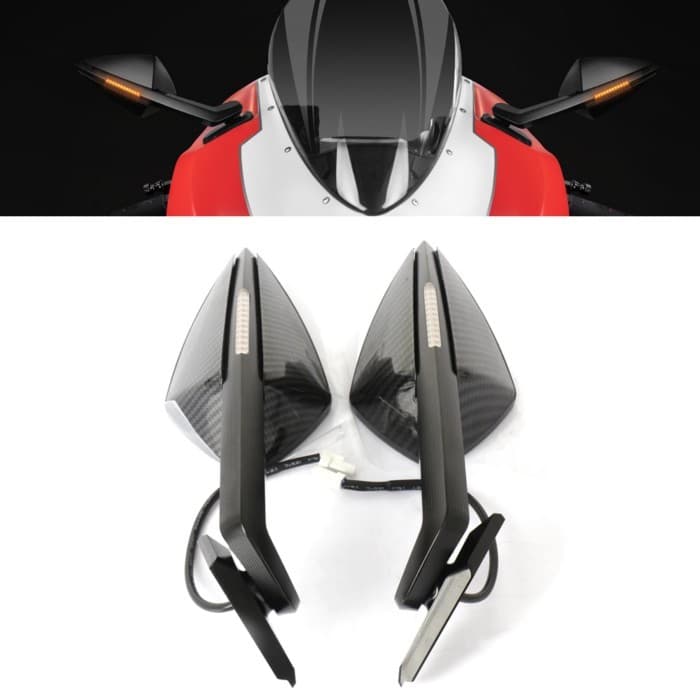 For Ducati Panigale V4S V4 Panigale V2 2018-2024 Motorcycle Mirror LED Turn Light Signals Folding R
