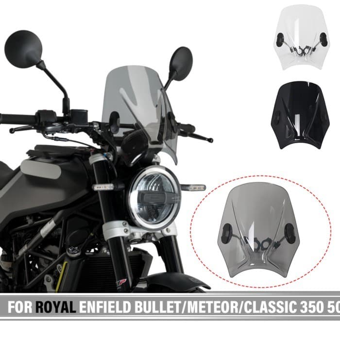 Motorcycle Windscreen Windshield Street Universal For Royal Enfield Bullet/Meteor/Classic 350 500 I