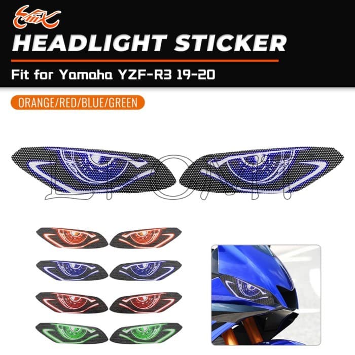 Fit for YAMAHA YZF-R3 YZF R3 YZFR3 2019 2020 Motorcycle Decals Headlight Sticker Decoration Head Li
