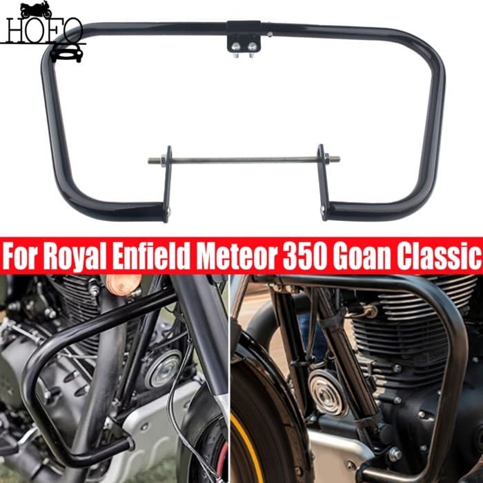 1 Set Black Engine Guard Crash Bar For Royal Enfield Meteor Classic 350 2021-24