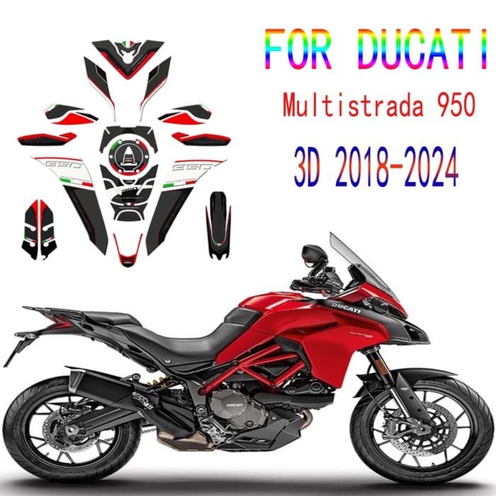 For Ducati Multistrada 950  Multistrada 950 2018 2019 2020 3D Resin Fuel Tank Protection Stickers K