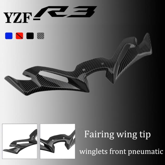 MTKRACING For YAMAHA YZF-R3 R3 R 3 aerodynamic front motorcycle fairing winglets cover carbon fiber