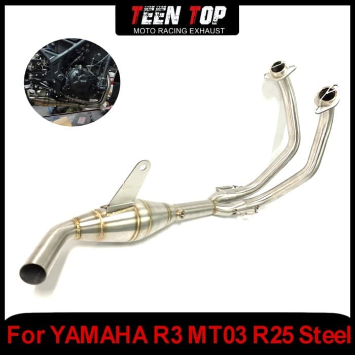 Motorcycle Exhaust Front Link Pipe For YAMAHA R3 R25 MT03 Exhaust Header Connection Pipe R3 Stainle