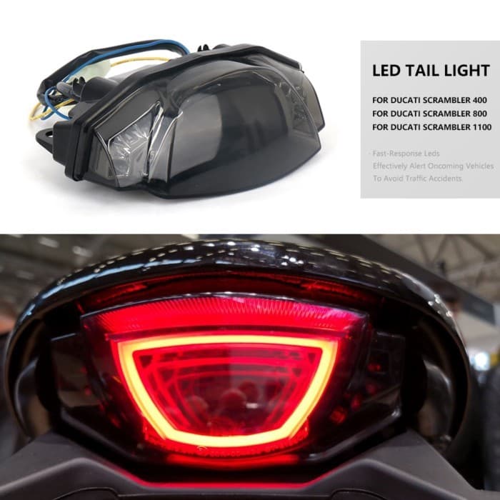 Motorcycle Accessories For Ducati SCRAMBLER 400 800 Scrambler 1100 LED Rear Tail Light Brake Smoke 