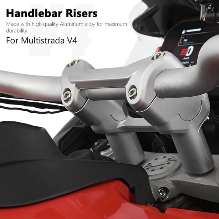 For DUCATI MULTISTRADA V4 Multistrada V4 New Motorcycle CNC Aluminum Silver Handlebar Riser Bar Mou