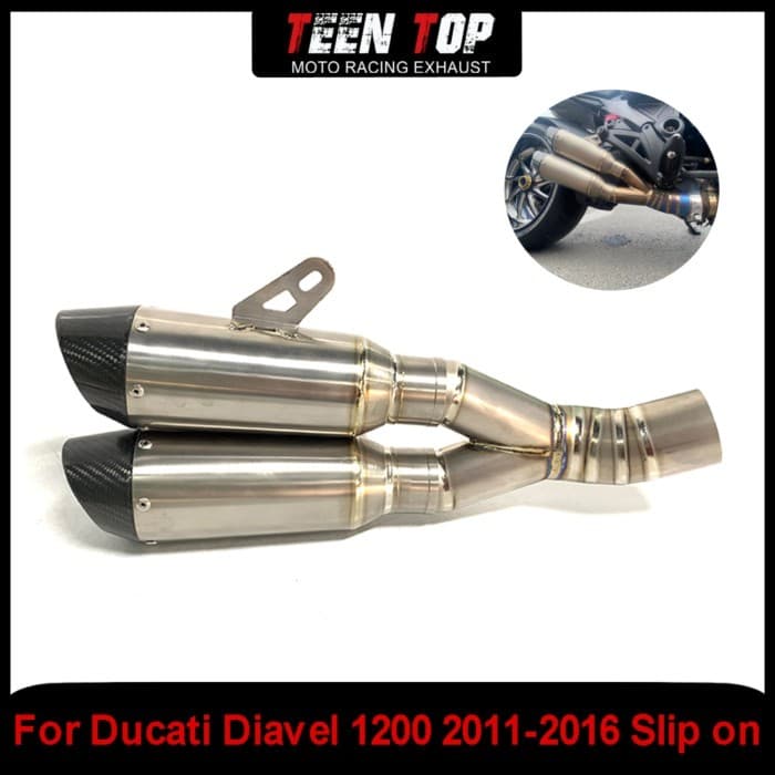 For DUCATI Diavel 1200 Exhaust Mid Connection Pipe Slip On 11-16 Motorcycle Escape Exhaust Pipe Muf