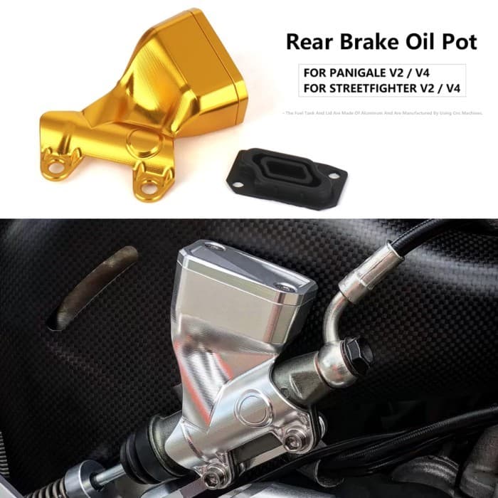New Motorcycle Rear Brake Fluid Reservoir Oil Cap Kit For Ducati Panigale V2 PANIGALE V4 Streetfigh