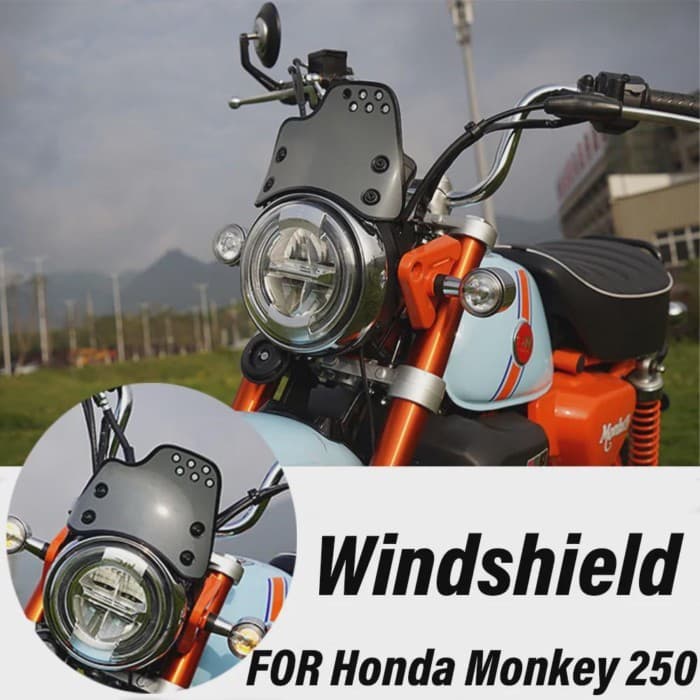 New Motorcycle Accessories Fit Honda Monkey 250 Retro Style Windshield Apply For Honda Monkey 250 M