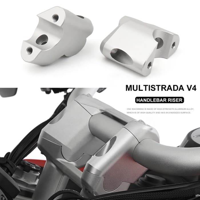 For Ducati Multistrada V4 MULTISTRADA V4 Motorcycle Accessories Silver Handlebar Riser Up Backs Mov