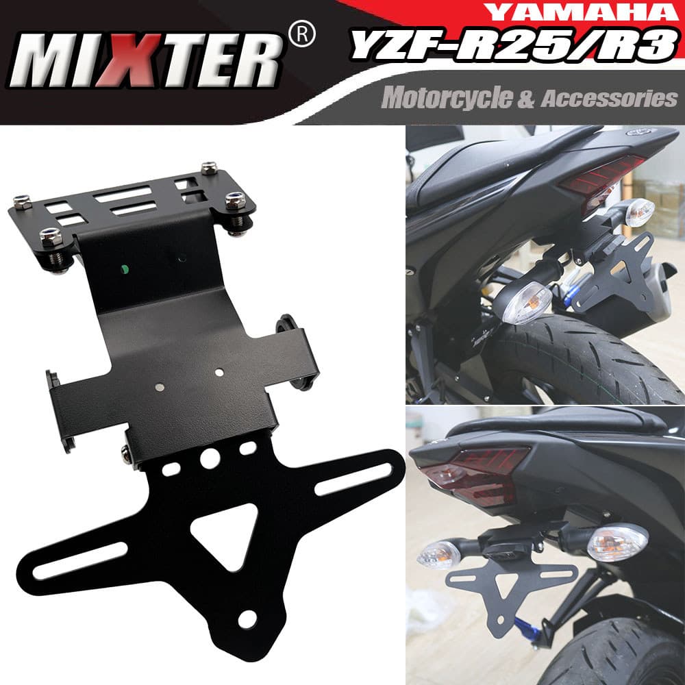 รถจักรยานยนต์หาง Tidy Fender Eliminator ลงทะเบียนผู้ถือป้ายทะเบียนสําหรับ YAMAHA YZF-R3 YZF-R25 YZF R3 R25 YZF R3 2015-2022