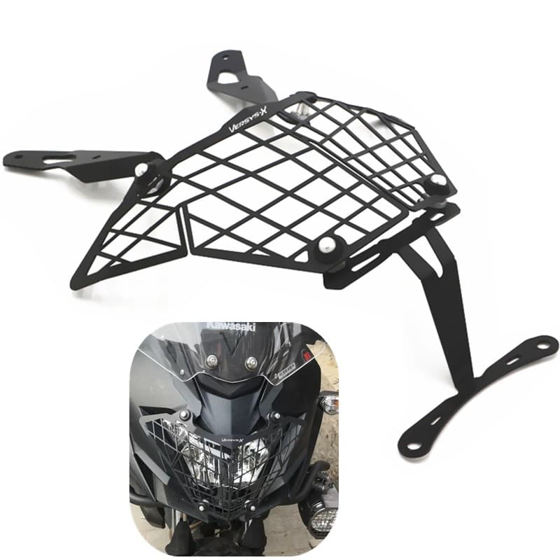 ไฟหน้ายามป้องกันเลนส์ใสหัวโคมไฟสําหรับ Kawasaki VERSYS300 VERSYS250 Versys 300 250 X300 X250 อุปกรณ์เสริม