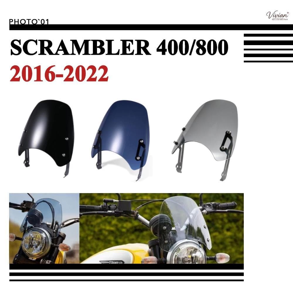ชิวหน้า บังลม กระจกหน้ารถ กระจกกันลม สําหรับ DUCATI SCRAMBLER 400 800 SCRAMBLER800 2016-2022【8