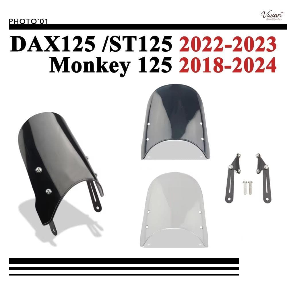 ชิวหน้า บังลม กระจกหน้ารถ กระจกกันลม สําหรับ Honda Monkey 125 Monkey125 DAX 125 ST125 2018-2024【8