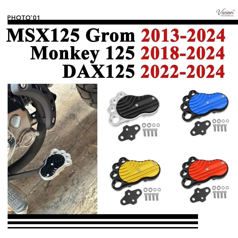 ที่เหยียบเท้า แผ่นรองพักเท้า แผ่นวางเท้า ที่พัก พื้นพักเท้ สําหรับ Honda MONKEY125 MONKEY 125 DAX125 MSX125 GROM【8