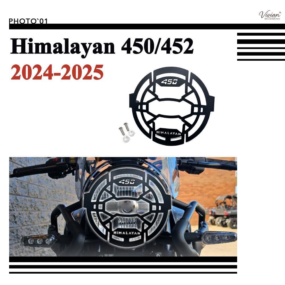 ตะแกรงครอบไฟหน้า ตะแกรงไฟหน้า ฝาครอบไฟหน้า สําหรับ 2024 2025 Royal Enfield Himalayan 450 452 Himalayan450 Himalayan 452【