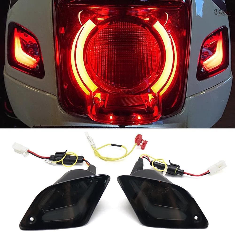 ใหม่ ไฟเลี้ยว LED ด้านหน้า และด้านหลัง สําหรับรถจักรยานยนต์ Vespa GTS300 GTS 300 GTS250 GTS150 GTV250 GTV300【20