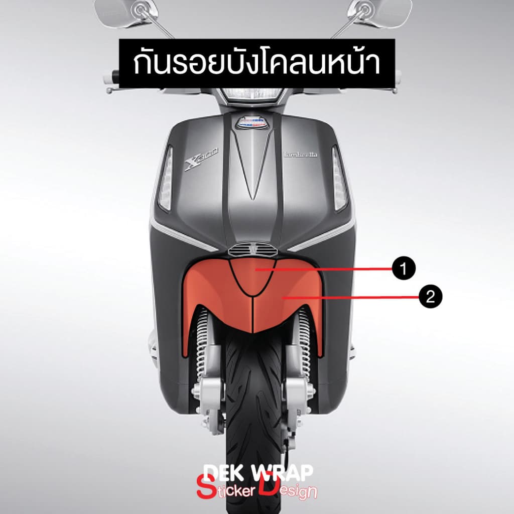NEW!! ฟิล์มใสกันรอยบังโคลนหน้า Lambretta X300 X200