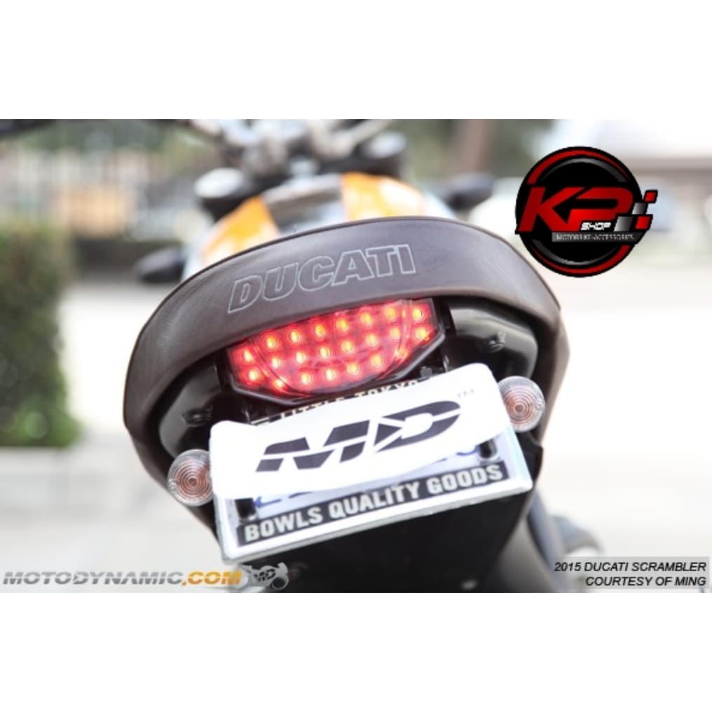 ไฟท้าย MD 2015-2023 Ducati Scrambler LED Tail Lights with Integrated Alternating Sequential LED Signals in Smoke Lens