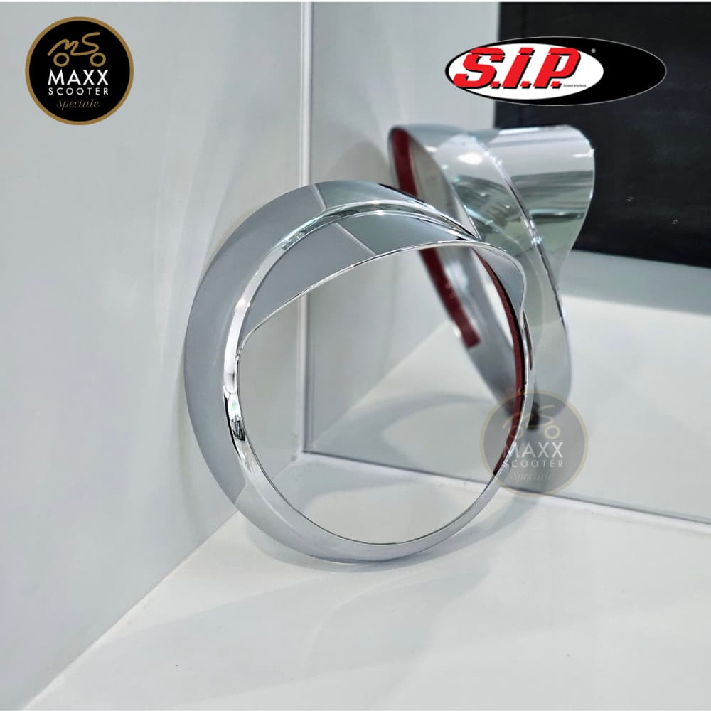 [S.I.P] กรอบไฟหน้า S.I.P แท้ สีโครเมียม สำหรับ Vespa Lxสีชุบ/ดำ