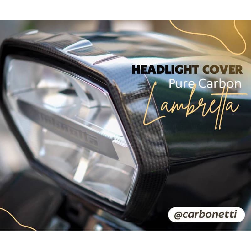 กรอบไฟหน้าคาร์บอนรุ่นสปอร์ตแลมเบรตต้า X300/X200 Sport Headlight Lambretta X300/X200